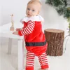 Kläder sätter babykläder kläder Santa Claus Costume för babys pojke tjej långärmad romper toppar och hatt 3 st födda kläder 231120