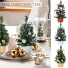 Décorations de Noël 20 / 29cm Mini Décoration d'arbre Artificielle Boule de Noël Petites plantes de pin Bonsaï pour la décoration de la maison Année