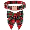 Colliers pour chiens Style britannique Christma Plaid Or Rose Boucle Article Personnalisé Coton Polyester Collier Laisse Sangles Confortable Pet Supplie