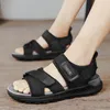 Sandalen CYYTL Herren Casual Sommer Mode Outdoor Strand Fischer Männlich Schuh Leder Plateau Hausschuhe Walking Luxus Sport Wandern