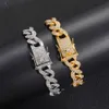 8-shaped diamond bracelet hip-hop jewelry alloy adhesive diamond alloy 8-shaped Cuban bracelet