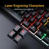 Клавиатуры RGB Игровая клавиатура Набор геймерской клавиатуры и мыши с подсветкой Колпачки USB 104 Проводная эргономичная русская клавиатура для ноутбука Q231121