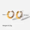 Hoop Earrings Two-Tone Metal For Women Luxury Geometric Simply Cool Trendy Design Girls' Gift Party Accessories