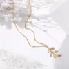 Chaînes Feuille Pendentif Long Collier Rétro Tempérament Tendance Clavicule Chaîne Pour Femmes Tout Tour De Cou Vintage