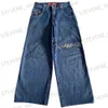 Jeans pour hommes Jeans pour femmes Streetwear JNCO Jeans Y2K Harajuku Hip Hop graphiques rétro bleu Baggy Jeans Denim pantalon hommes femmes taille haute pantalon large T231121