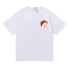 Beauty Niche Fashion Rhude Moonlight Printed Double Yarn Cotton Men's and Women's Lovers Casual Round Neck Short Sleeve T-shirt