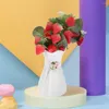 Decorative Flowers 2 Pcs Simulated Strawberry Homemade Ornaments Plastic Berry Stems Wedding Arrangement Decor Pvc Desktop Decors