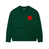 Fashion Amisweater Paris Sweater Mens Designer Knitted Shirts Long Sleeve French High Street Embroidered A Heart Pattern Round Neck Knitwear 28