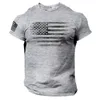 T-shirts pour hommes American USA Flag T-shirts Imprimer Hommes Femmes Mode Chemise en coton à manches courtes Streetwear Harajuku Unisexe Tees Tops Vêtements