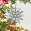 Christmas Decorations Wooden Crafts Snowflake Pendant Home Creative Party Flocked Garland For Stairs Rose Beaded