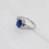 Anéis de cluster FS 6/8 Natural Sri Lanka Sapphire S925 Sterling Silver Ring Fine Fashion Charm Casamentos Jóias para Mulheres