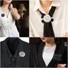 Pins Brooches Pins Camellia Brooch Pin Flower Leather For Women Drop Delivery 2022 Amajewelry Amifa Jewelry Dhaqu