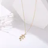 Chaînes Feuille Pendentif Long Collier Rétro Tempérament Tendance Clavicule Chaîne Pour Femmes Tout Tour De Cou Vintage