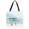 Evening Bags Foldable Shopping Bag Abstract Geometric Art Scenes Print Tote For Women Casual Ladies Shoulder Outdoor Beach
