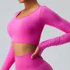 Camicie attive Abbellimento incrociato sulla schiena Top sportivo Donna Palestra Camicette da donna Camicia sportiva Abbigliamento da yoga per donna Top da donna