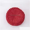 Kussen/decoratief kussen mode Veet geplooid rond vloerkussen kussen poef zacht comfortabel gooien thuis bank decor diameter 38 cm Dr Dhepc