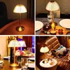 Lámpara recargable USB de atenuación táctil Retro, luz nocturna de 3 niveles de brillo para dormitorio, mesa de comedor, restaurante, lámparas de decoración AA230421