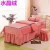 Bedding Sets Crystal Velvet Beauty Salon Set 4pcs Thick Bed Linens Sheets Bedspread Massage Spa Pillowcase Stoolcover Duvet Cover