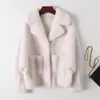 Dames bont winter korrel schapen scheren jas vrouwen Koreaanse mode lange mouw korte lambswool jas vrouwelijk losse bovenkleding H2585