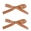 Hårtillbehör NCMAMA 2st/Set Solid Silk Ribbon Bow med klipp för flickor Bowknot Pin Barrettes Kids Headwear