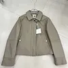 Manteau en cuir de mouton pur pour femmes, veste décontractée à revers avec fermeture éclair, Version haute, Vintage Biker court H