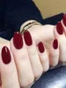 False Nails Burgundy Glossy Solid Fake With Harmless And Smooth Edge For Professional Nail Art Salon Supply