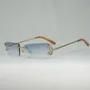 Zonnebril Vintage Kleine Lens C Draad Mannen Randloze Vierkante Zon Glasse voor Outdoor Club Clear Brilmontuur Shades 231121