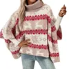 Women's Sweaters Red Loose Tunic Sweater Neck Batwing Sleeves Pullover Tops For Women Quarter Zip Mock Men's