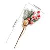 Julekorationer 5 -stycken Red Berry Art Flower Pine Tree Cone Branch Decoration Presentförpackning Hem Diy Wrench 231121