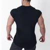 Débardeurs pour hommes Vêtements de marque Gymnases solides Haut moulant Hommes Fitness Stringer Chemise sans manches Hommes Été