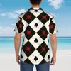 Men's Casual Shirts Shirt Card Suits Royal Poker Short Sleeve Summer Men Turn-down Collar Button Clothing
