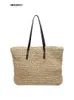 Sacs à provisions Design de luxe paille tissé fourre-tout sacs été décontracté grande capacité sacs à main mode plage femmes épaule Simple Style Shopping 231121