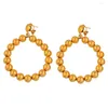 Stud Earrings Anniyo 6.5cm Ball Big With Clip Beads Earring Gold Plated Jewellry For Women Arab African Items #111806