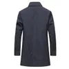 Marque de luxe Style Hotsales Trenchs pour hommes Créateur de mode de haute qualité Classique Hommes Long Gris Bluetrench Manteau Lâche Veste et Pardessus Taille Asiatique M-4xlydmq