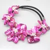 Choker Beauty 50mm-70mm 5Flower Necklace 18inches Baroque Shell Mother Of Pearl Handmade Choisissez la couleur