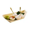 Drewniane zastawy stołowe 50pcs drewniane płyty serwujące japoński pojemnik na płytkę sashimi do sushi przekąsek deserowy (6x4x2cm)