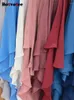 Vêtements ethniques Botvotee 2 pièces Ensembles Robe de prière pour femmes 2023 Vintage Lâche Solide Manches longues Casual Monocouche Hijab Musulman
