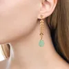 Boucles d'oreilles étalon dames longues mode oreille alliage créatif de couleur Couring Color pour les femmes pendent