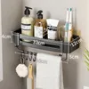 Półki łazienkowe bez półki do wiertła w łazience do szamponu na ścianę na ścianę prysznicowe półki do przechowywania szamponu akcesoria łazienkowe 230421