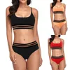 Maillots de bain pour femmes Bikini Sous-vêtements Cintres Sling Vintage Print Bandeau Bandage Set Push Up Brésilien