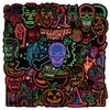 50 pçs neon halloween horror adesivos para skate carro geladeira capacete ipad bicicleta telefone motocicleta ps4 livro pvc diy decalques brinquedos decoração