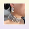 Janekelly bianco trasparente perla Dubai gioielli indiani nuziale nuziale choker set di gioielli per le donne punk hiphop rock gioielli T2005079123300