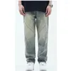 Hommes jean Streetwear hommes 2023 mode motif Vintage récréatif bleu ample droite cylindre large jambe pantalon automne femme