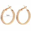 Hoepel oorbellen Big Crystal Hoops 3 cm Round Dangle Earring Sieraden Vrouwen Diamante Rhinestone Grote Hiphop Ear Ring Gift