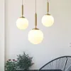 Pendelleuchten Moderne einfache Luxus-Kupfer-Glas-Licht-Kunst-Dekor Home Led-Innenbeleuchtung Schlafzimmer Nacht Wohn- / Esszimmer Hintergrund