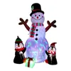 Party Decoration 1.8 Meters Inflatable Snowman With Rotating Light Ornament Model For Yard Festival Backyard