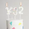 Bougies d'anniversaire numériques, fournitures de fête, chiffres 0 à 9, décor de gâteau, bonbons colorés pour mariage festif