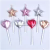 Candles Creative Love Candle Heart-Shaped Five-Pointed Star Shape Candles Birthday Cake Decoration With Pvc Box Drop Delivery Home Gar Dhsfd