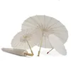60 stücke Braut Hochzeit Sonnenschirme Weiße Papierschirme Beauty Items Chinesische Mini Handwerk Regenschirm Durchmesser 60 cm