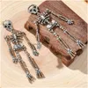 Charme Europeu e American Halloween Design agulhas de orelha de diamantes Personalidade retro Esqueleto exagerado Human Drop de dhgarden dhzfp